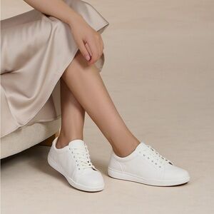 ABEO Encore Lace Classic White Leather Sneakers